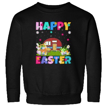 Discover Camper Van Happy Easter Camper Van Easter Sunday Sweatshirts