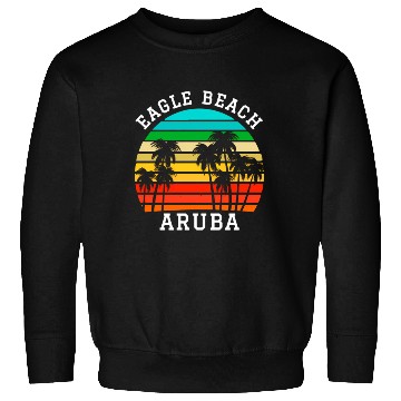 Discover Eagle Beach Aruba Family Vacation Sunset Palm Sweatshirts