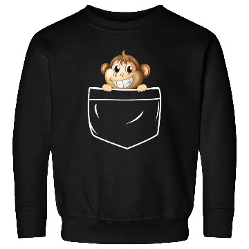 Discover Cute Monkey In Pocket Sweatshirts