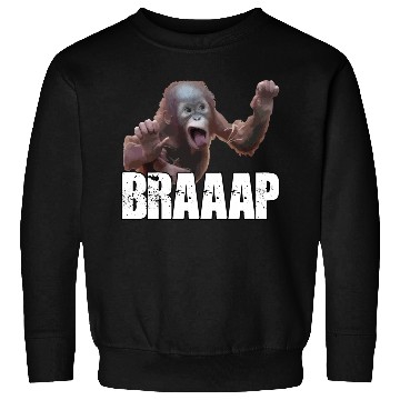 Discover Braaap Monkey Face Riding A Motocross Sweatshirts