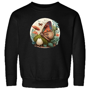 Discover Cottagecore Butterfly Mushroom Plants Botanic Herb Sweatshirts