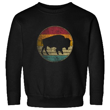 Discover Buffalo Distressed Bison Animal Dad Sweatshirts