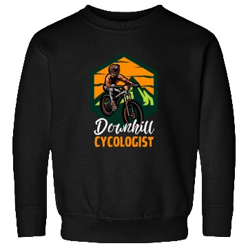 Discover Downhill Cycologist Retro Sunset Cycling Sweatshirts