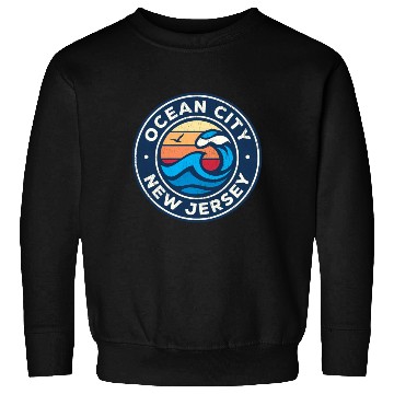 Discover Ocean City New Jersey Nj Nautical Waves Sweatshirts