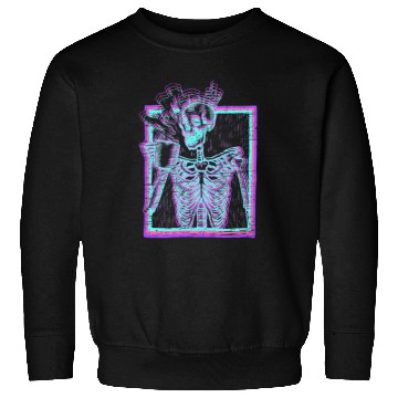 Discover Distressed Synthwave eleton Vaporwave Smiling Sweatshirts