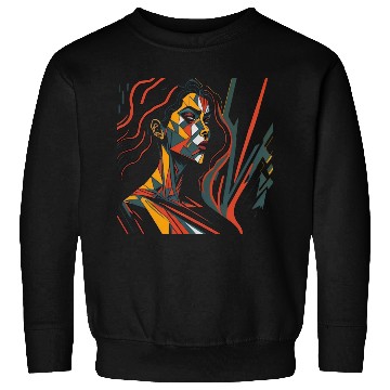 Discover Feminine Character Cubism Sweatshirts