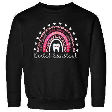 Discover Leopard Rainbow Cupid'S Favorite Dental Assistant Sweatshirts