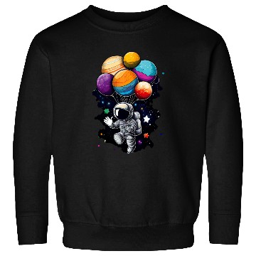 Discover Astronaut Birthday Space Balloon Galaxy Planets Sweatshirts