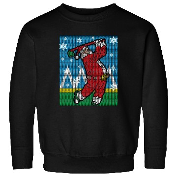 Discover Santa Claus Playing Golf Golfer Ugly Sweatshirts