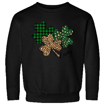 Discover Lucky Leopard Shamrock St Patric Day Sweatshirts