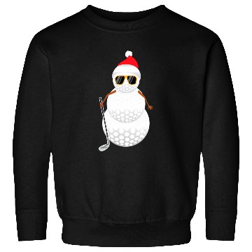 Discover Santa Snowman Golf Ball Golfer Sweatshirts
