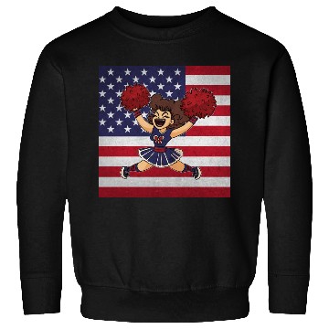 Discover Cheerleading Cheerleader Us Flag Sweatshirts
