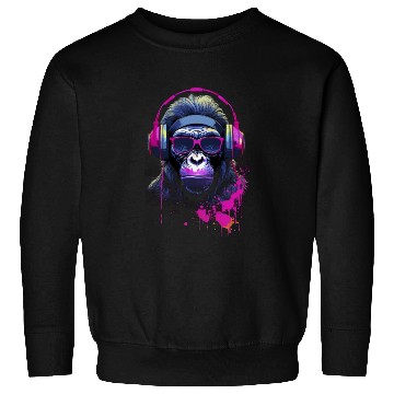 Discover Graffiti Inspired Chimpanzee Ink & Paint Splatters Sweatshirts