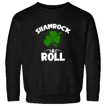 Discover Shamrock Rock And Roll Guitar St Patrick'S Day Sweatshirts