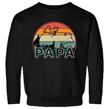 Discover Papa Bear With Cubs Retro Grizzly Bear Forest Tree Sweatshirts