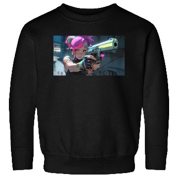 Discover Cyber Sakura: Neon Guardian Sweatshirts