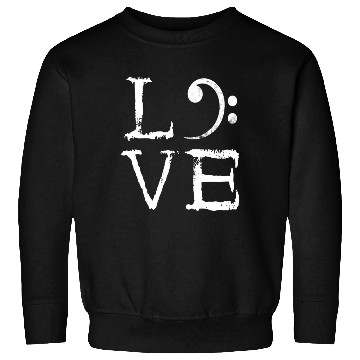 Discover Bass Clef Creepy Love Bass Guitar Player Bass Sweatshirts