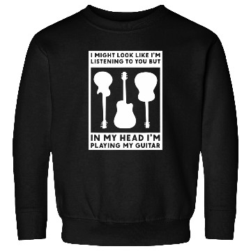 Discover In My Head Im Playing My Guitar Musician Bass Sweatshirts