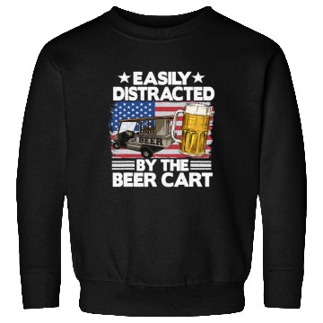 Discover Halloween Easily Distracted By The Beer Cart Golf Sweatshirts