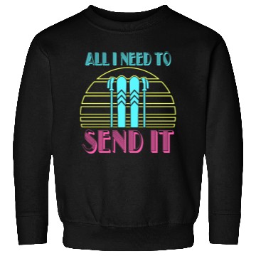 Discover Retro Neon Send It Skiing Freestyle Skiers Ski Sweatshirts