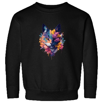 Discover colorful face ninja cat flowers Sweatshirts