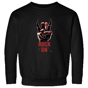 Discover Rock music hand devil horns rock musician Sweatshirts