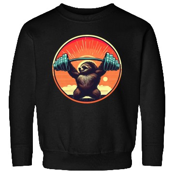 Discover Sloth Dumbbells Fitness Sunset Sweatshirts