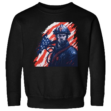 Discover Firefighter USA Flag Design Sweatshirts