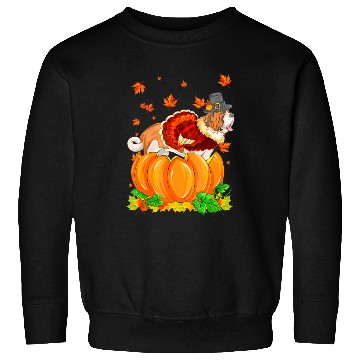 Discover Saint Bernard Dog Thanksgiving Turkey Pumpkin Sweatshirts