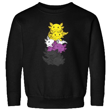 Discover Nonbinary Flag Non Binary Pride Lgbtq Axolotl Sweatshirts
