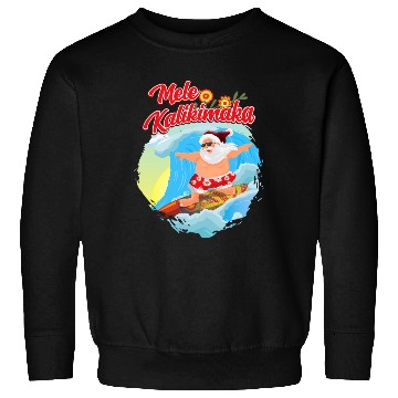 Discover In July Santa Surfing Mele Kalikimaka Sweatshirts
