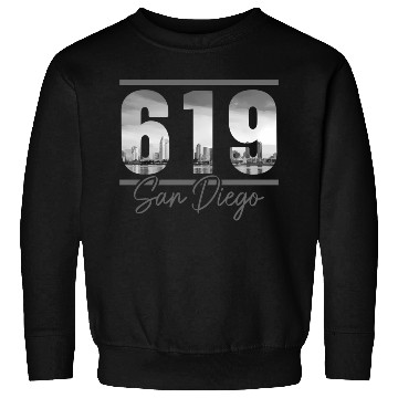 Discover San Diego 619 Area Code Vintage yline Sweatshirts
