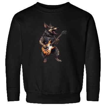 Discover German Shepherd Dog Playing On Electric Guitar Sweatshirts