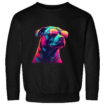 Discover Retro Woof A Dog s Synthwave Adventure Sweatshirts