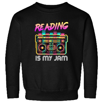 Discover Back To School Retro Reading Is My Jam 80S Teacher Sweatshirts