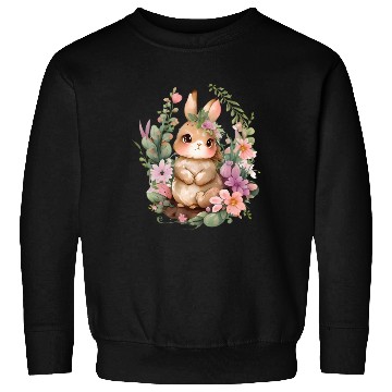Discover Happy Bunny Flower Easter Bunny Rabbit Sweatshirts