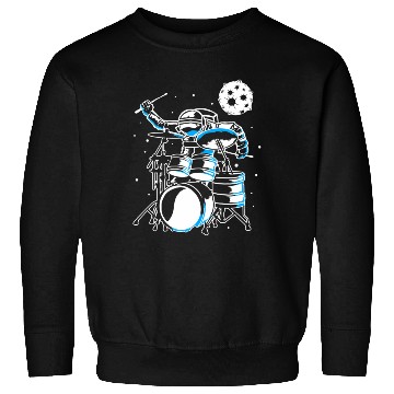 Discover Astronaut In Space With Drum Kit Percussion Drums Sweatshirts