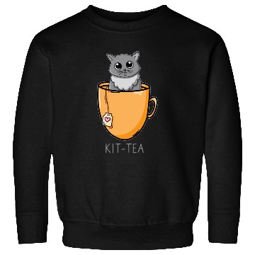 Discover Kit Tea Cat Kitten Lover Sweatshirts