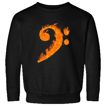 Discover Cool Bass Clef Fire Musicalymbol Lover Sweatshirts