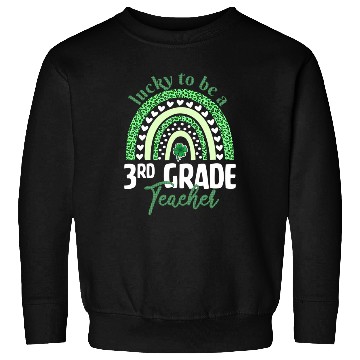 Discover Lucky To Be A 3Rd Grade Teacher St Patric Day Leop Sweatshirts