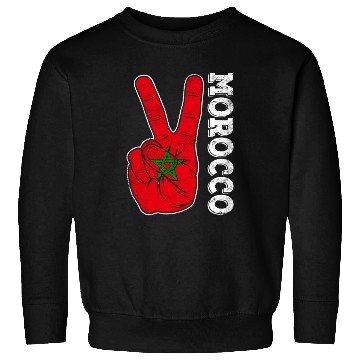 Discover Victory Two Fingers Morocco Flag Patriotic Sweatshirts