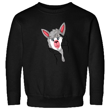 Discover Funny llama in hands Sweatshirts