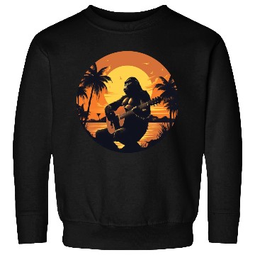 Discover Gorilla with Acoustic Guitar in Sunset Sweatshirts