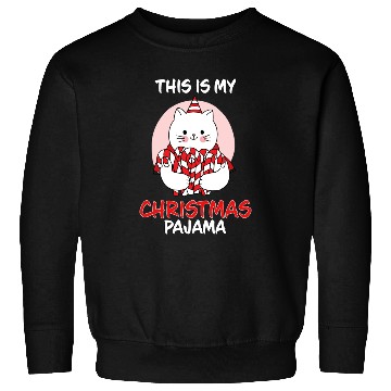 Discover This Is My Christmas Pajama Cat In Candy Canes Sweatshirts