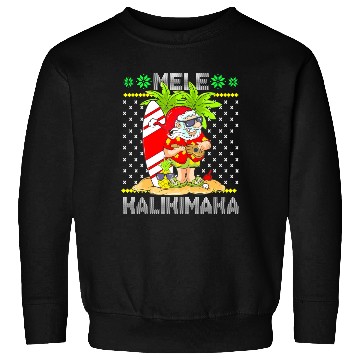 Discover Mele Kalikimaka Santa Claus Surfer Guitar Sweatshirts