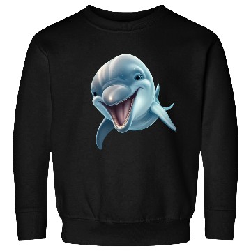 Discover Sunny Delphinia: Joyful Dolphin's Paradise Sweatshirts