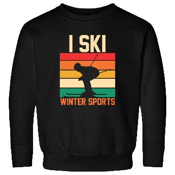 Discover Skiing Lover Silhouette Skier Retro I Ski Sweatshirts