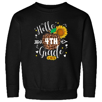 Discover 4th Grade Back To School Leopard Print Sunflower Sweatshirts