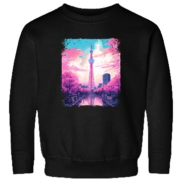 Discover Aesthetic Skytree Tokyo Vaporwave Japanese Sight Sweatshirts