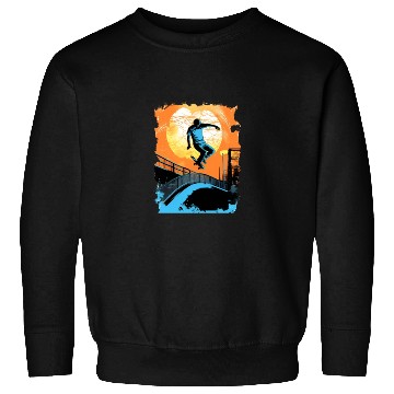 Discover Skateboarding Skateboarder Tricks on Ramps Sweatshirts